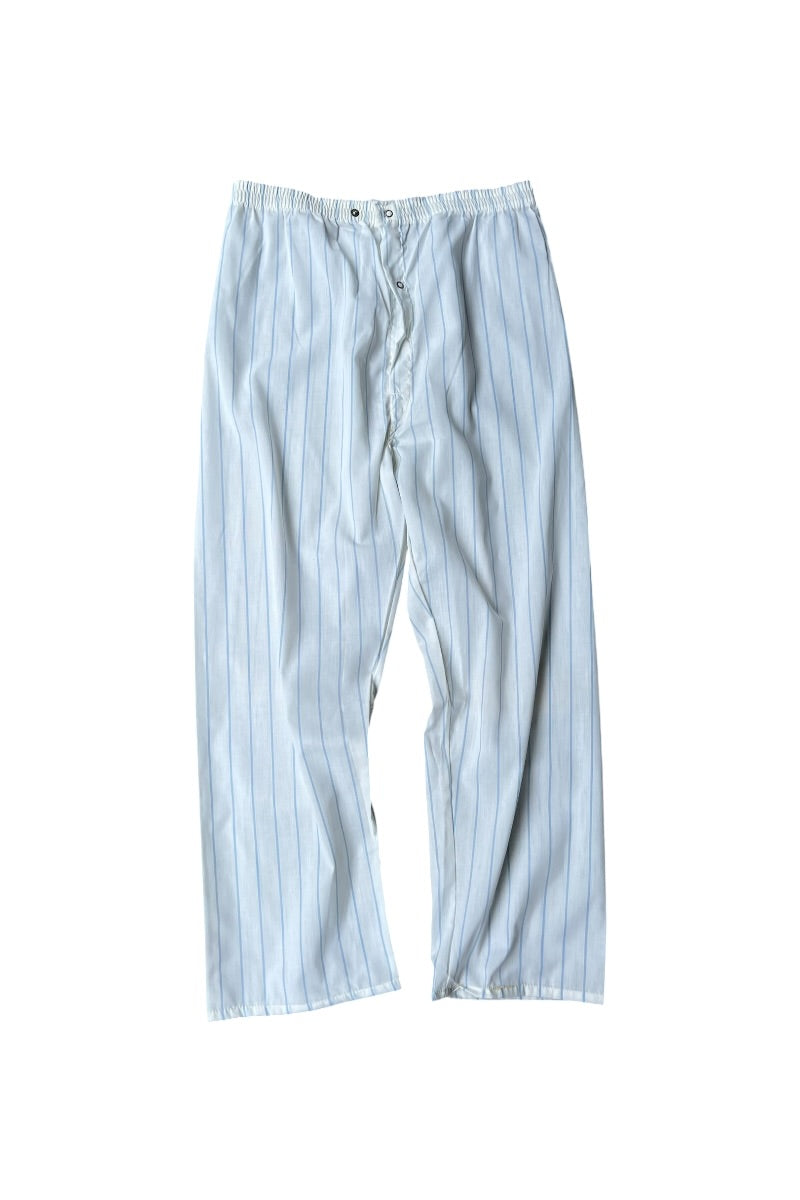 70'S L/S STRIPE PAJAMA SET UP / WHITE [SIZE: SHIRTS L PANTS L DEADSTOCK/NOS]