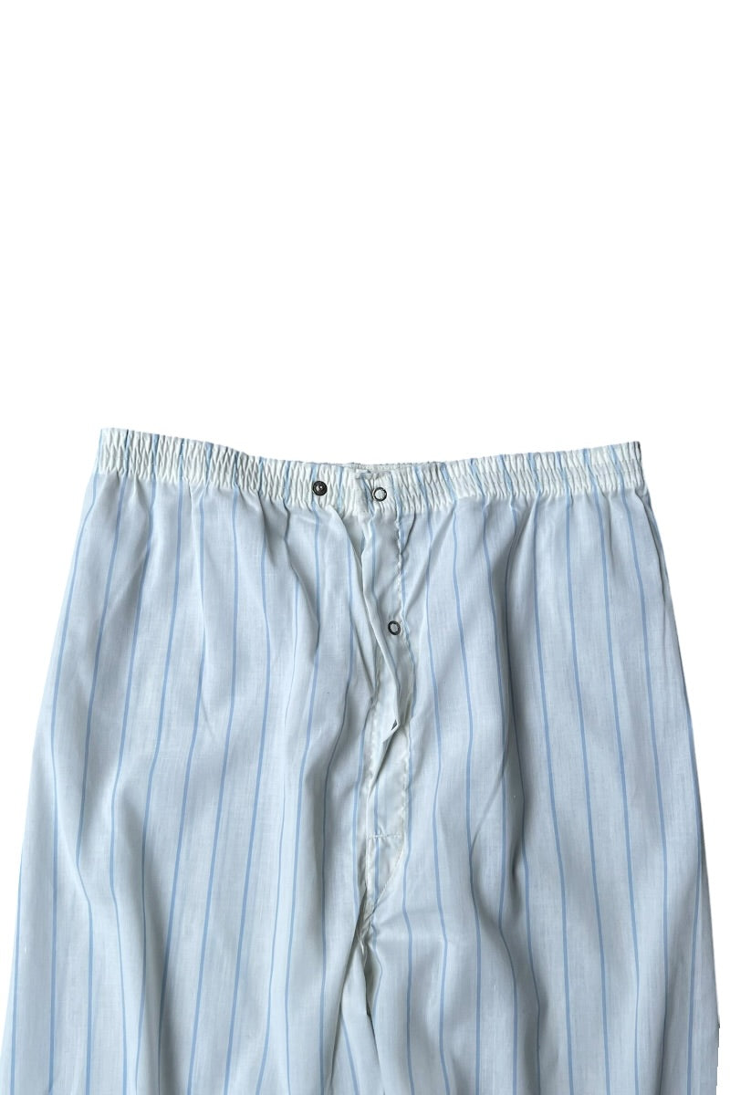 70'S L/S STRIPE PAJAMA SET UP / WHITE [SIZE: SHIRTS L PANTS L DEADSTOCK/NOS]