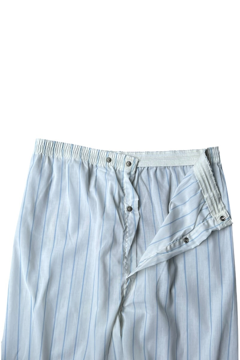 70'S L/S STRIPE PAJAMA SET UP / WHITE [SIZE: SHIRTS L PANTS L DEADSTOCK/NOS]