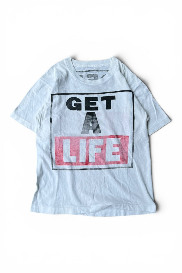 90년대 GET A LIFE 메시지 티셔츠 / 화이트 [사이즈: M USED]