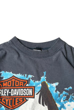 画像をギャラリービューアに読み込む, MADE IN USA 90-00'S BORDER GRAPHIC T-SHIRT / GRAY [SIZE: L USED]
