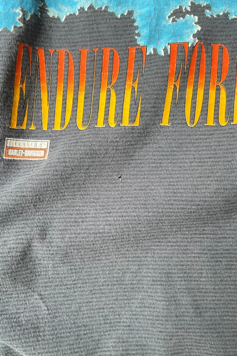 MADE IN USA 90-00'S BORDER GRAPHIC T-SHIRT / GRAY [SIZE: L USED]