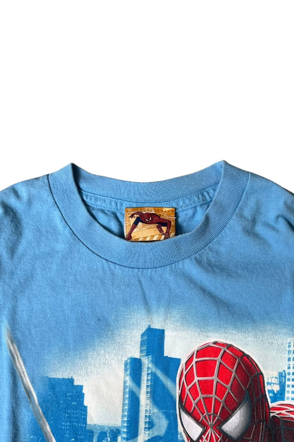 MADE IN MEXICO 04'S Y2K 스파이더맨 영화 티셔츠 / 라이트 블루 [SIZE: XL USED]