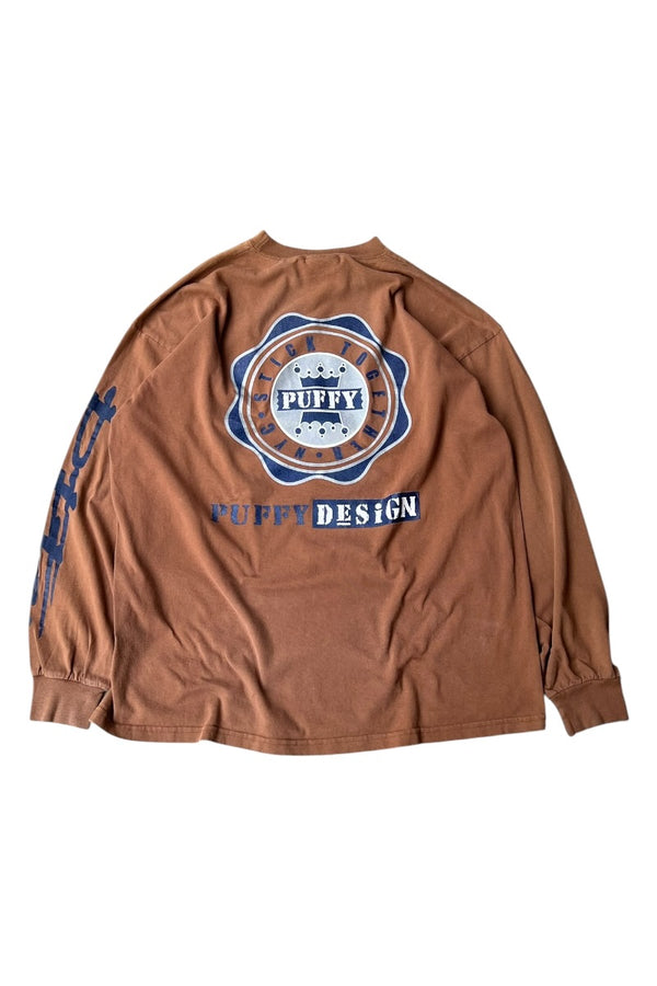 MADE IN USA 90'S L/S T-SHIRT / BROWN [SIZE: XL USED]