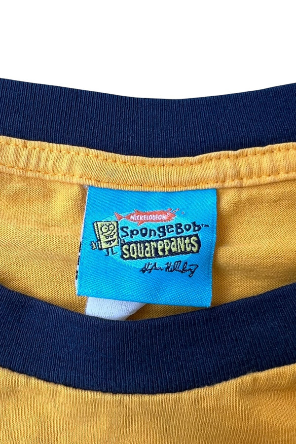 Y2K 02'S RINGER T-SHIRT / YELLOW [SIZE: L USED]