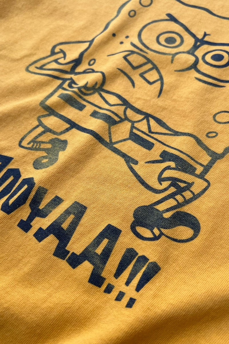 Y2K 02'S RINGER T-SHIRT / YELLOW [SIZE: L USED]