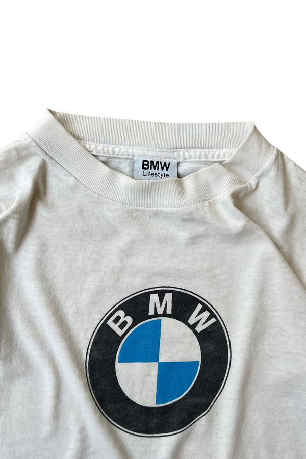 MADE IN USA 90'S-Y2K EARLY 00'S BMW T-SHIRT / WHITE [SIZE: L USED]