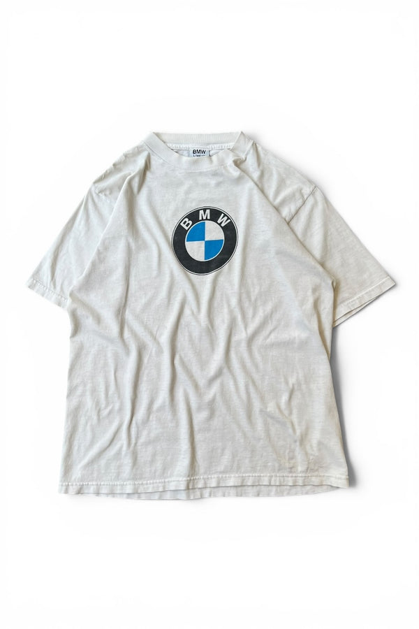 MADE IN USA 90'S-Y2K EARLY 00'S BMW T-SHIRT / WHITE [SIZE: L USED]