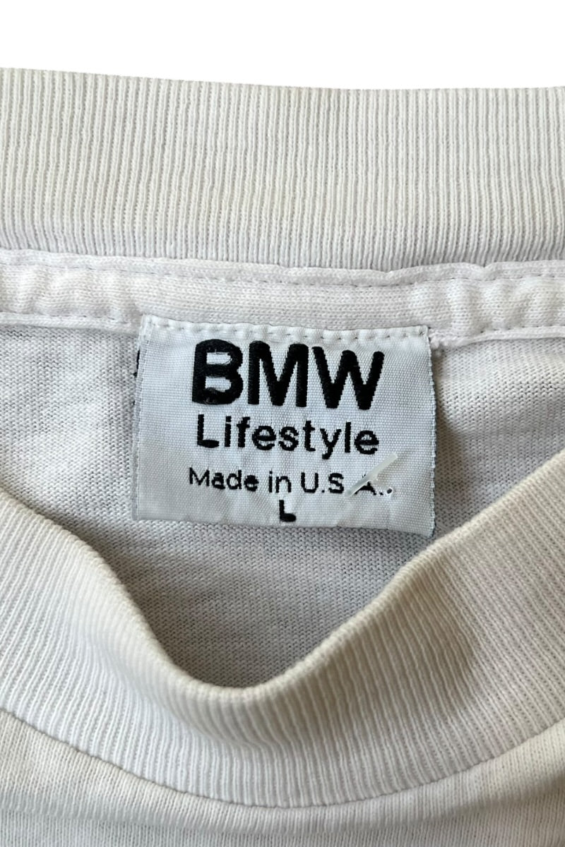 MADE IN USA 90'S-Y2K EARLY 00'S BMW T-SHIRT / WHITE [SIZE: L USED]