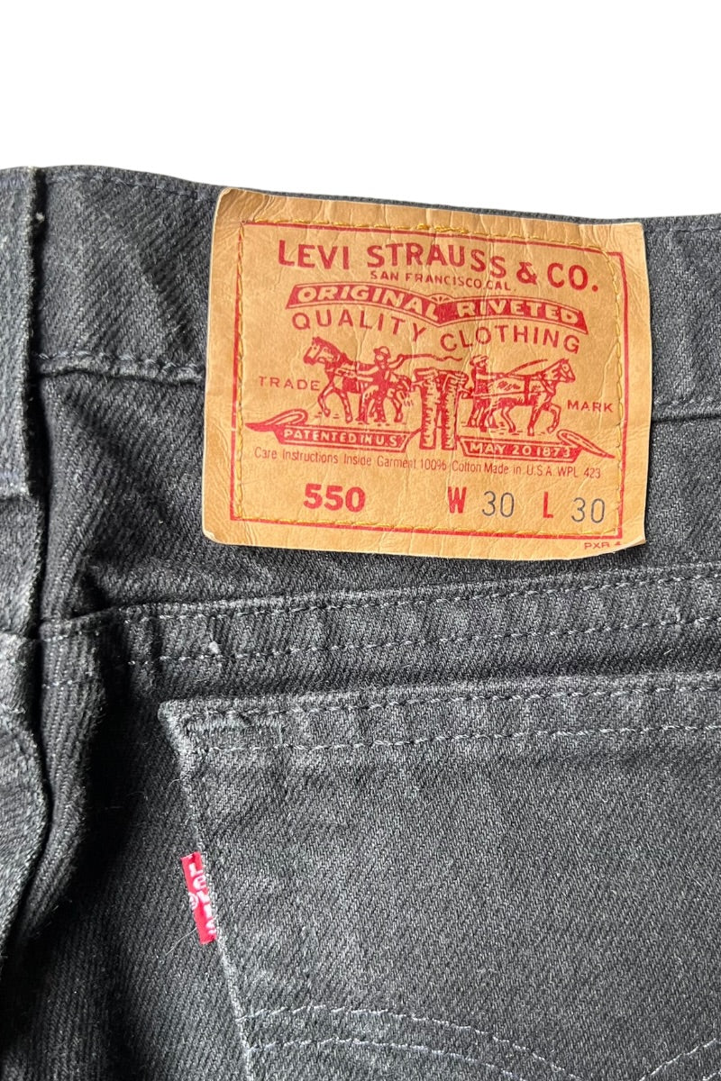 MADE IN USA 93'S 550 DENIM PANTS SULUFA BLACK / BLACK [SIZE: 30 USED]