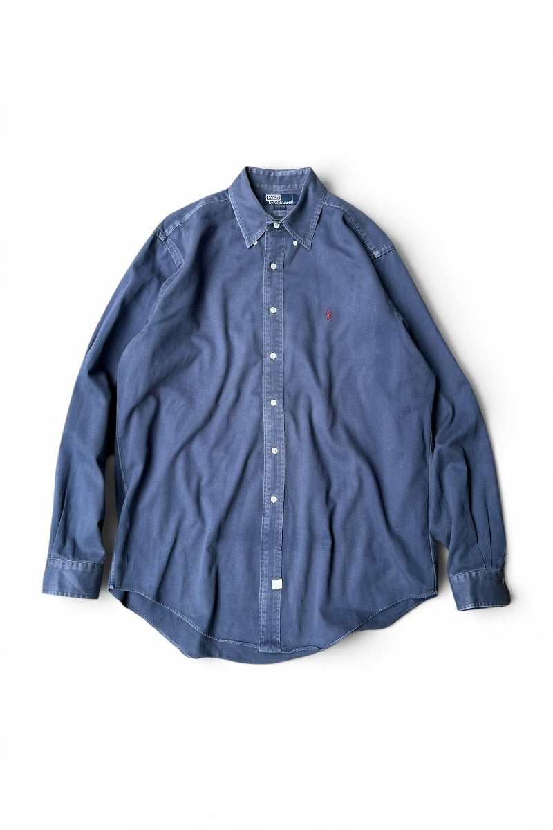 90'S L/S BD SHIRT / NAVY [SIZE: L USED]