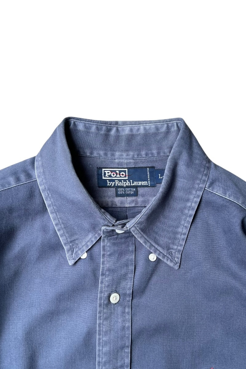 90'S L/S BD SHIRT / NAVY [SIZE: L USED]