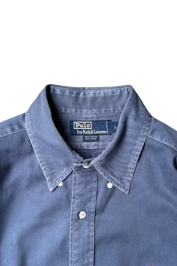 90'S L/S BD SHIRT / NAVY [SIZE: L USED]