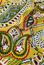 画像をギャラリービューアに読み込む, 90'S BOB CAMP PAISLEY PATTERN S/S SHIRT / YELLOW [SIZE: M USED]
