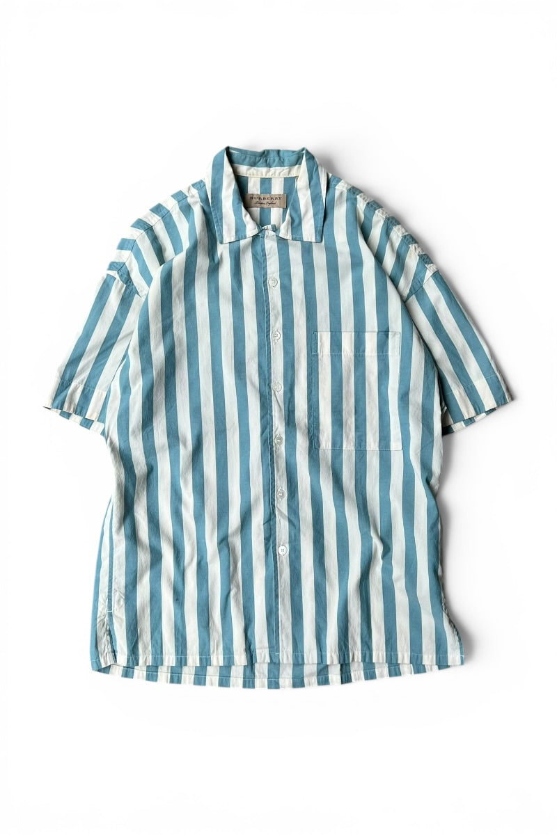 S/S STRIPE SHIRT / WHITE [SIZE: S USED]