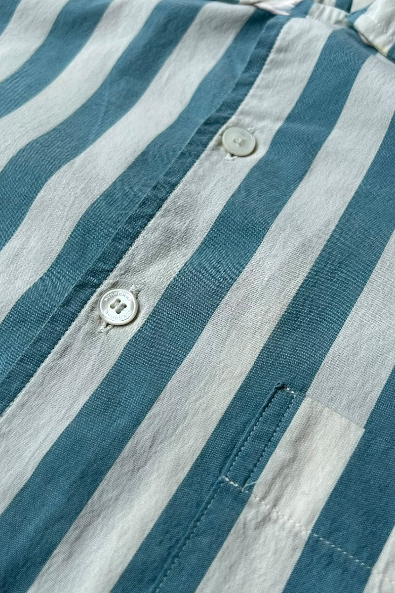 S/S STRIPE SHIRT / WHITE [SIZE: S USED]