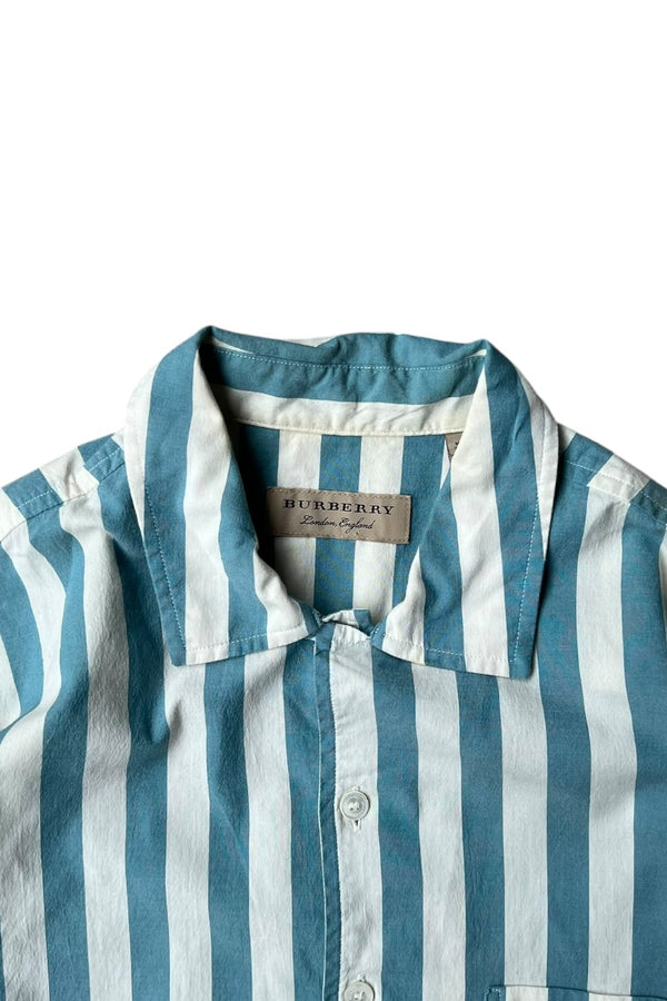 S/S STRIPE SHIRT / WHITE [SIZE: S USED]