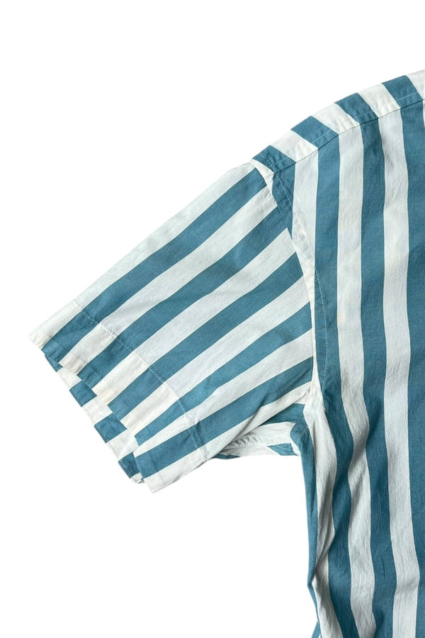 S/S STRIPE SHIRT / WHITE [SIZE: S USED]