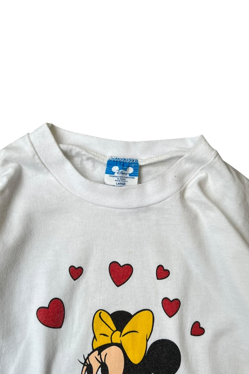 MADE IN USA 80'S MINNIE T-SHIRT / WHITE [SIZE: L USED]