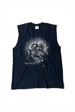 画像をギャラリービューアに読み込む, MADE IN USA 93'S ALBERT EINSTEIN NO SLEEVE T-SHIRT / BLACK [SIZE: XL USED]
