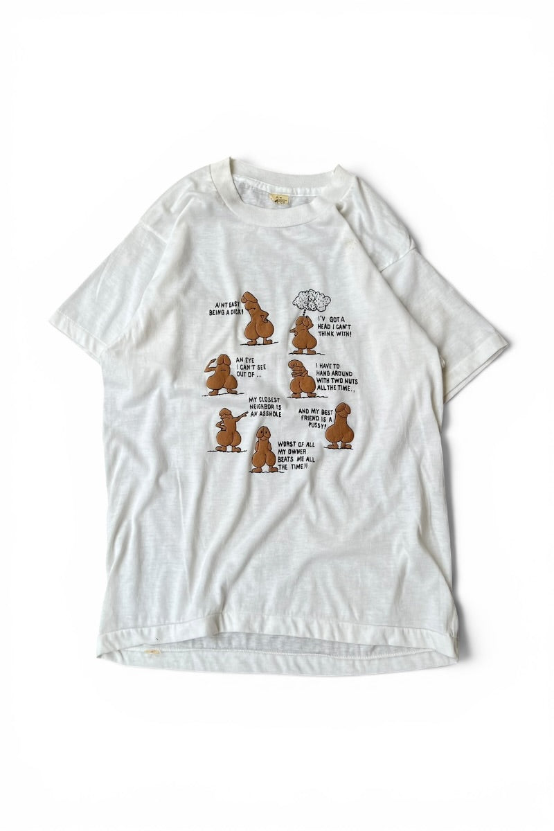 MADE IN CANADA 80'S EROTIC DICK T-SHIRT / WHITE [SIZE: M USED]