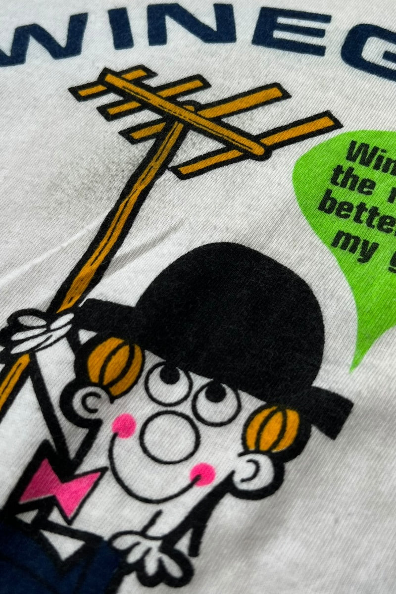 MADE IN USA 80'S WINEGARD RINGER T-SHIRT / WHITE [SIZE: M USED]
