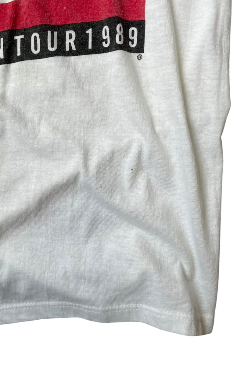MADE IN USA 89'S ROLLING STONES BAND T-SHIRT / WHITE [SIZE: L USED]