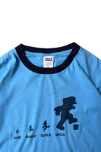 画像をギャラリービューアに読み込む, 90'S SUPER MARIO BROT. RINGER T-SHIRT / BLUE [SIZE: L USED]
