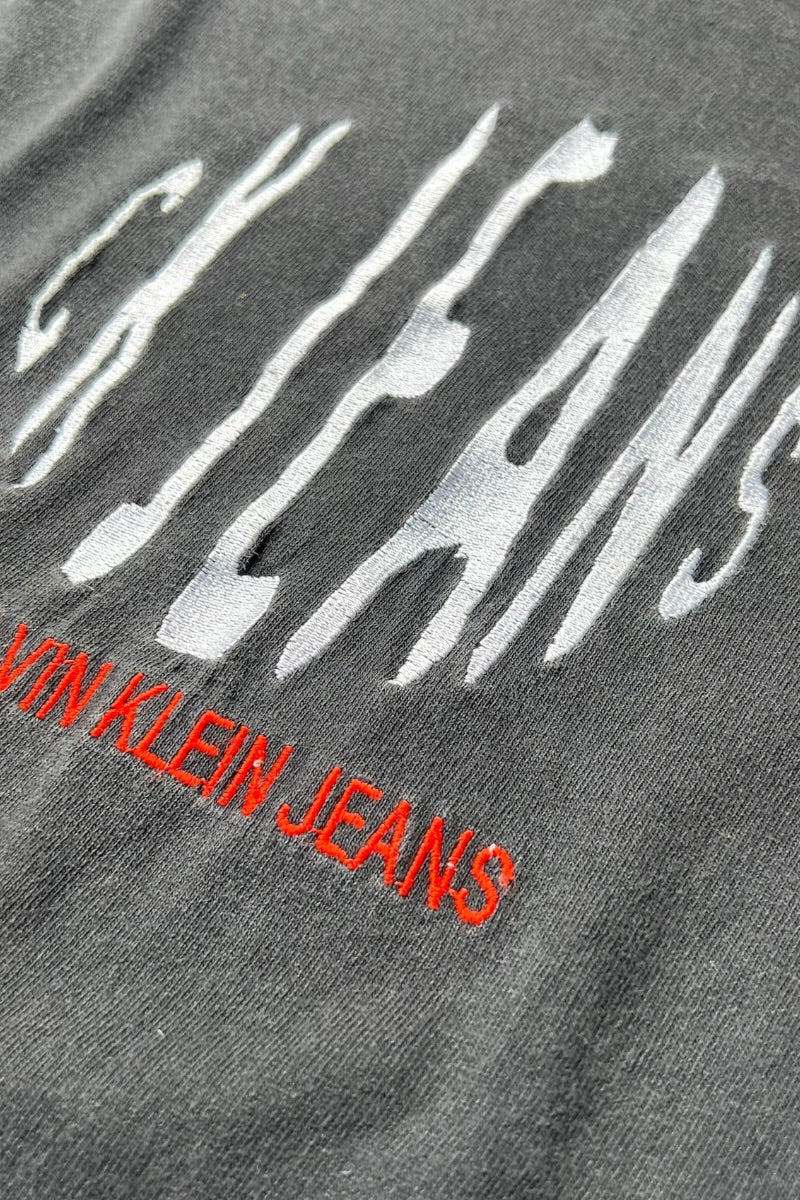 MADE IN USA 90-00'S LOGO T-SHIRT / BLACK [SIZE: L USED]