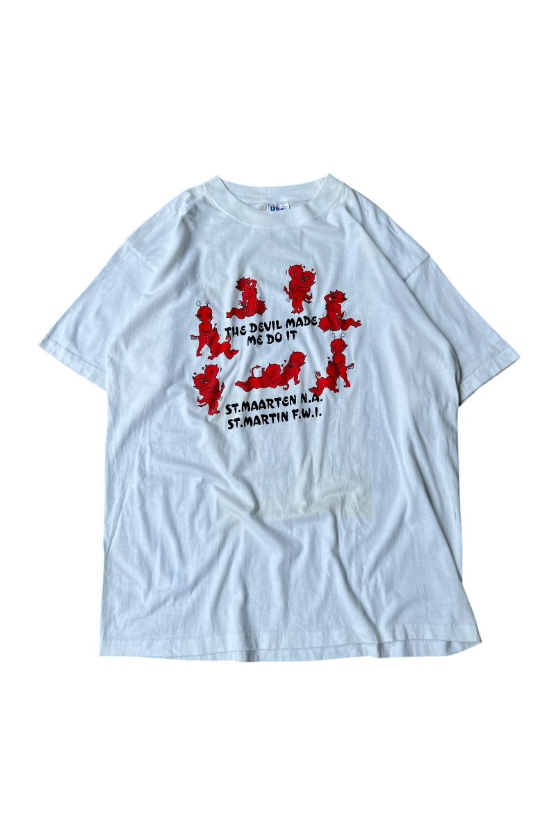90'S DEVIL EROTIC T-SHIRT / WHITE [SIZE: XXL USED]