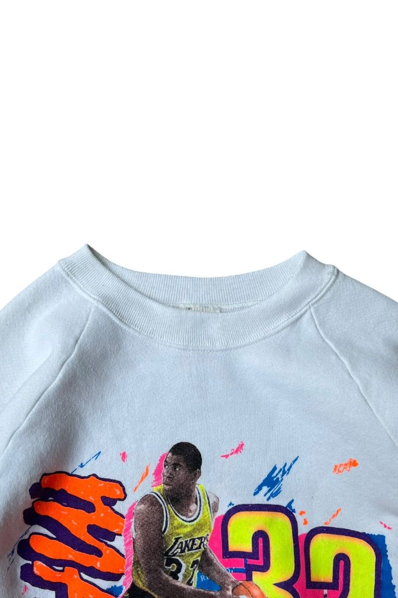 MADE IN USA 90'S NBA LAKERS SWEATSHIRT / WHITE [SIZE: L USED]