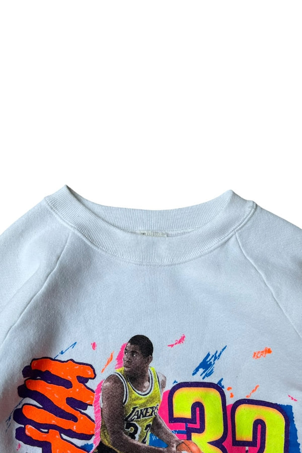 MADE IN USA 90'S NBA LAKERS SWEATSHIRT / WHITE [SIZE: L USED]