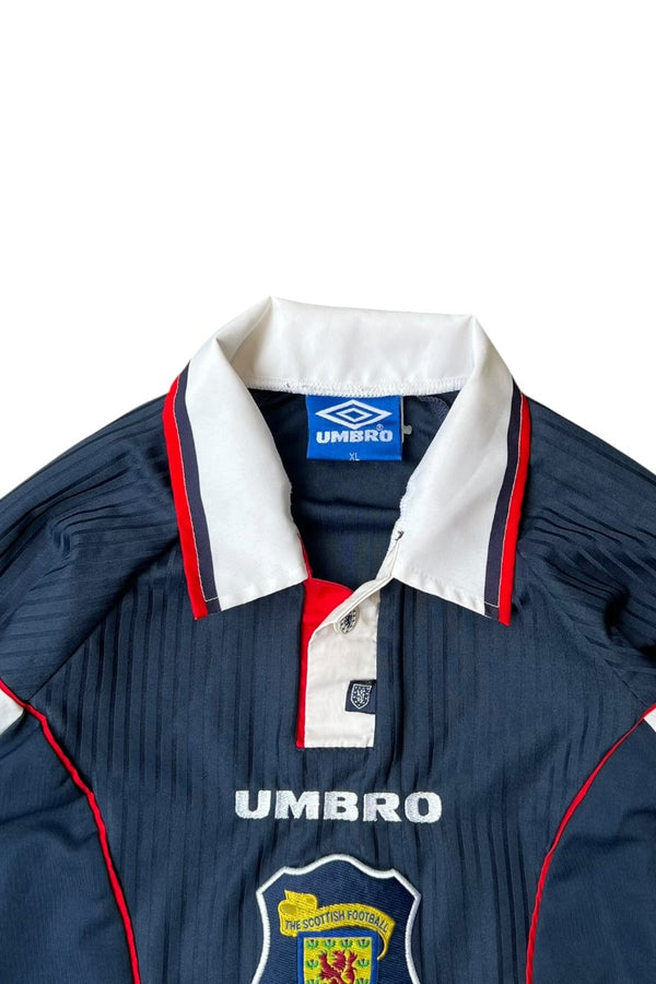 MADE IN ENGLAND 96-98'S THE SCOTTISH FOOTBALL ASSOCIATION GAME SHIRT / NAVY [SIZE: XL USED]