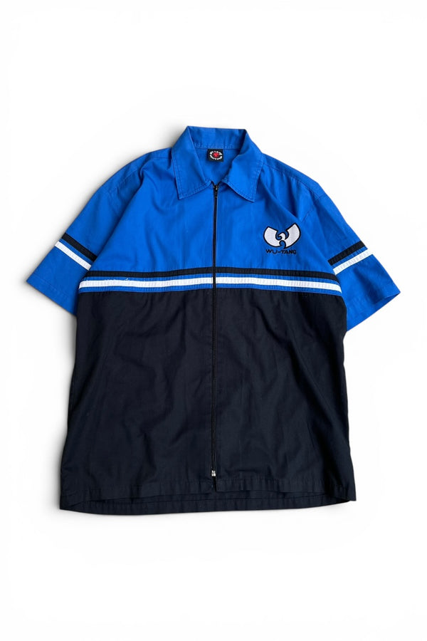 90'S S/S ZIP SHIRT / BLUE [SIZE: L USED]