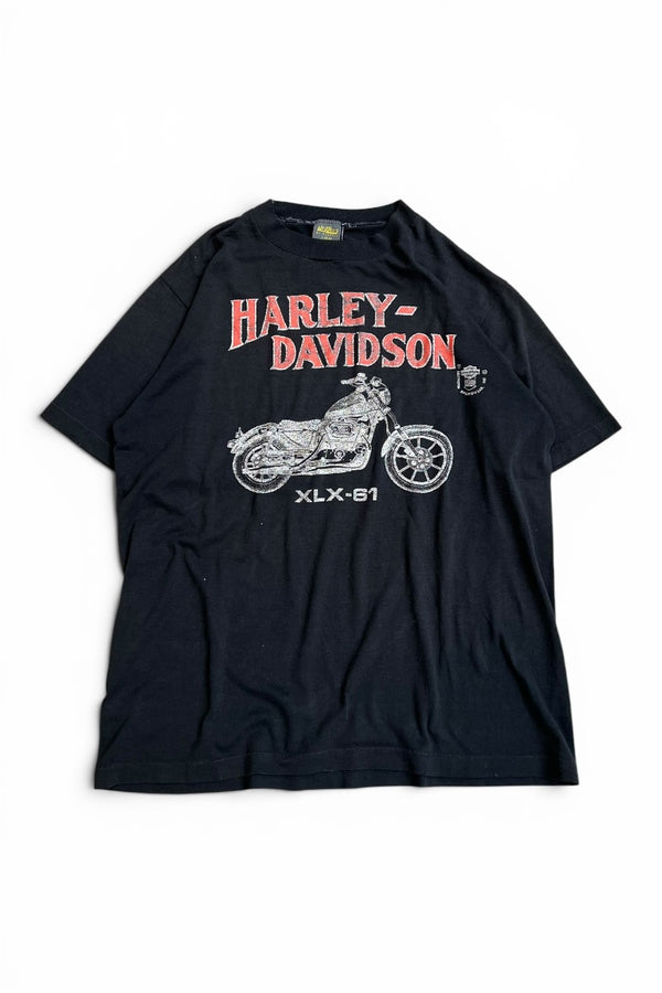MADE IN USA 80'S HARLEY DAVIDSON XLX-61 T-SHIRT / BLACK [SIZE: L USED]