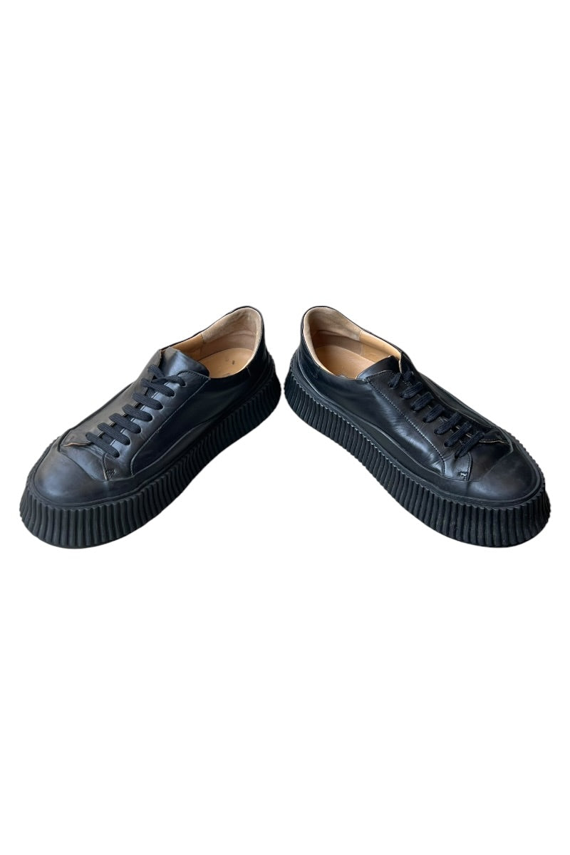 MADE IN SPAIN LEATHER SNEAKERS / BLACK [SIZE: 39 (25cm相当) USED]