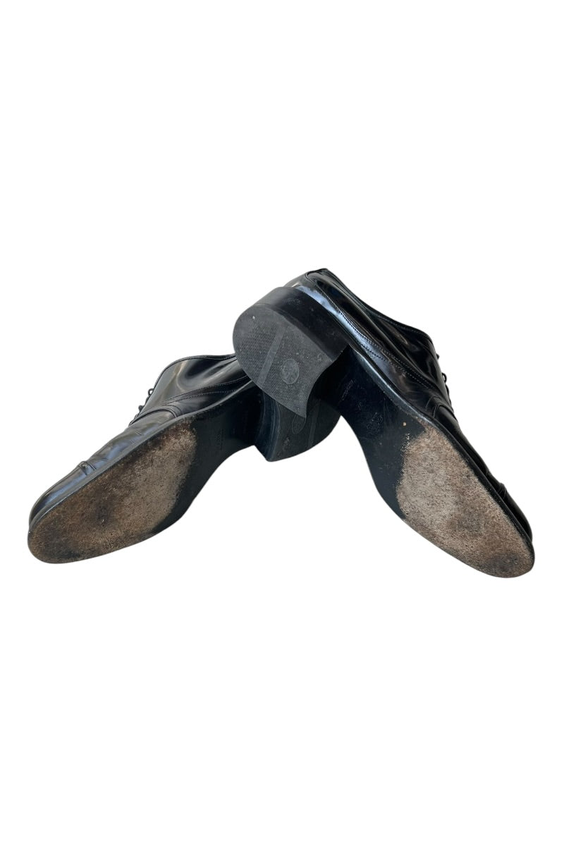 MADE IN ITALY LEATHER HEEL SHOES / BLACK [SIZE: 39 (25cm相当) USED]