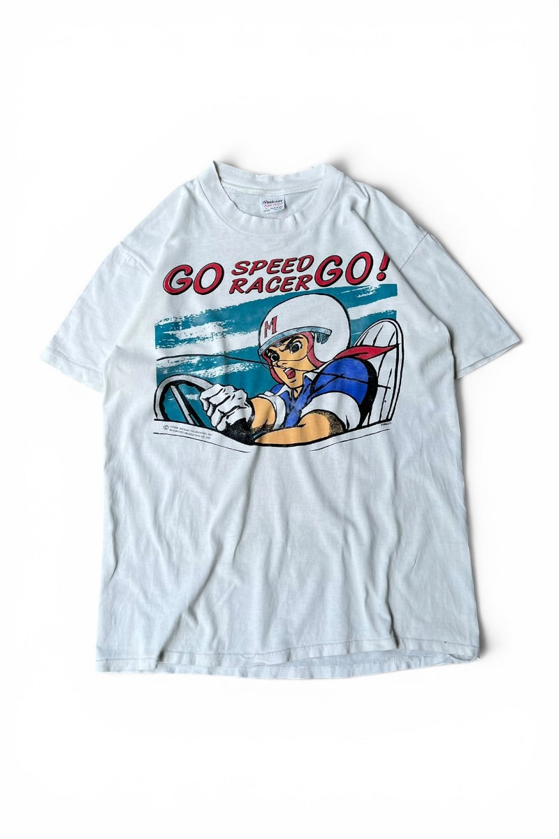 MADE IN USA 80'S MACH GOGOGO SPEED RACER T-SHIRT / WHITE [SIZE: M USED]