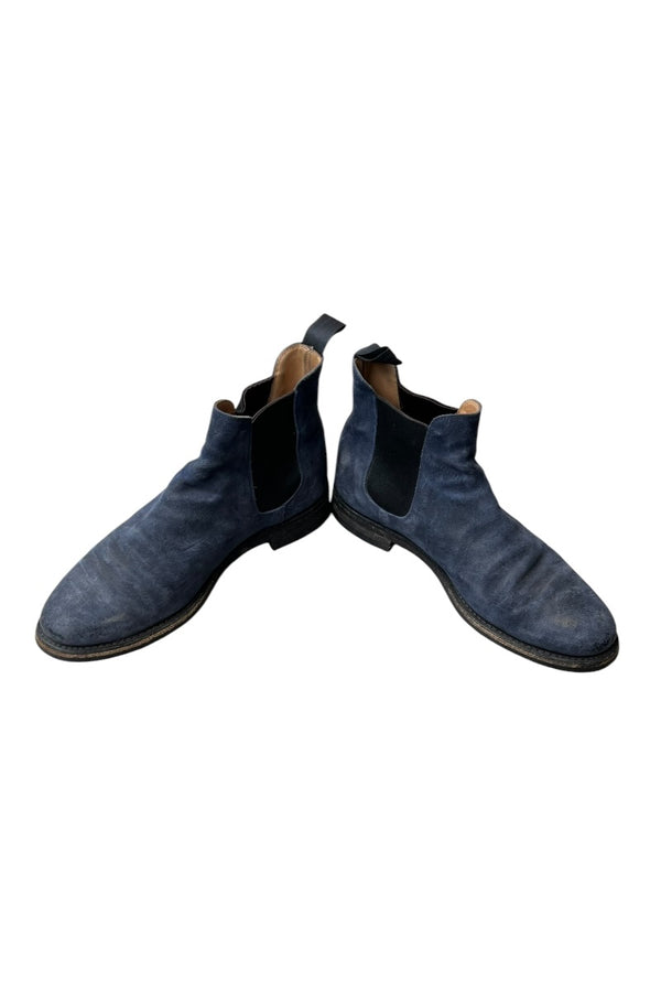 MADE IN ENGLAND SUEDE CHELSEA BOOTS / NAVY [SIZE: US9.5 (27.5cm相当) USED]