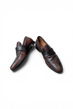 画像をギャラリービューアに読み込む, MADE IN ITALY DIAMANTE LEATHER LOAFERS / BLACK [SIZE: US9 (27cm相当) USED]

