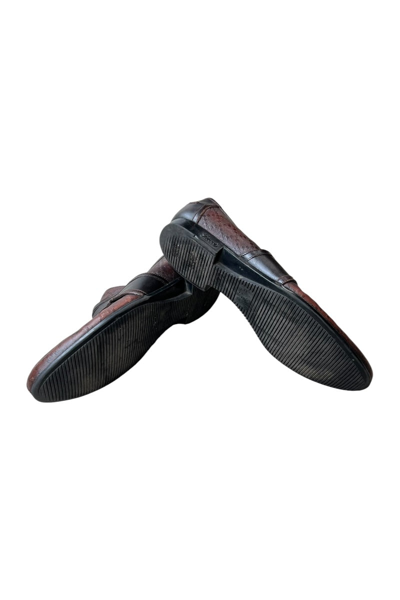 MADE IN ITALY DIAMANTE LEATHER LOAFERS / BLACK [SIZE: US9 (27cm相当) USED]