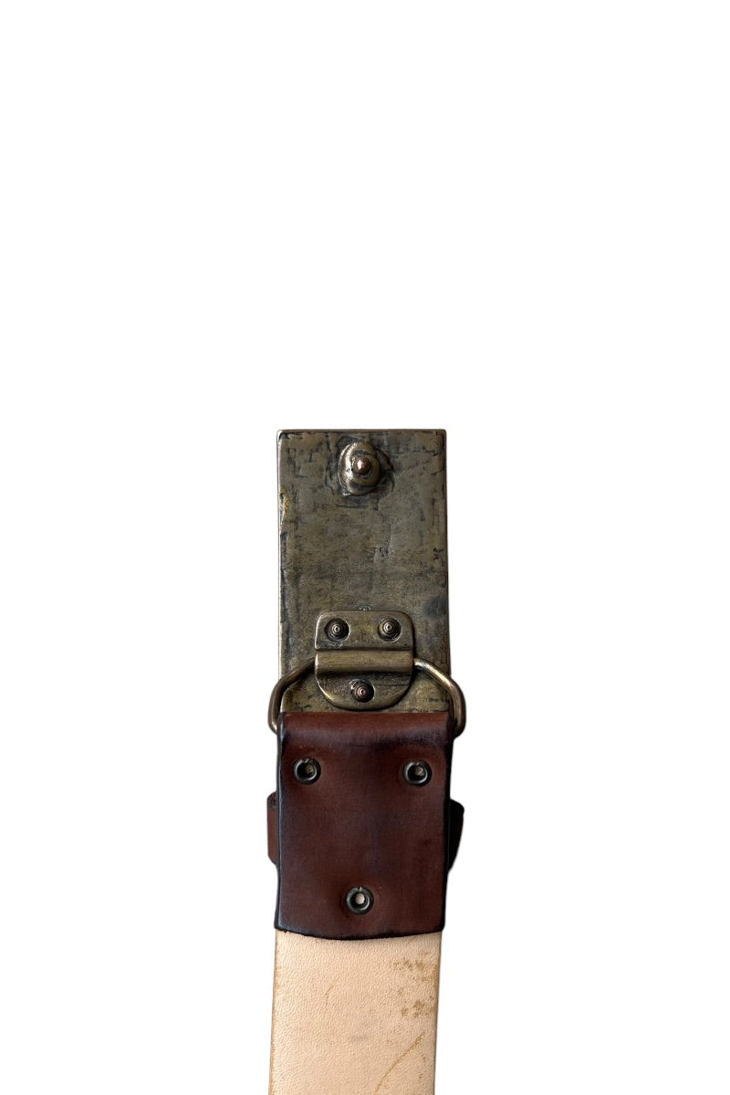 BUCKLE LEATHER BELT / BROWN [SIZE: ONE SIZE USED]