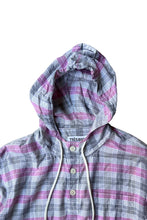 画像をギャラリービューアに読み込む, MADE IN PORTUGAL PULLOVER CHECK HOODIE SHIRT / PINK [SIZE: 48 USED]
