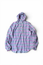 画像をギャラリービューアに読み込む, MADE IN PORTUGAL PULLOVER CHECK HOODIE SHIRT / PINK [SIZE: 48 USED]
