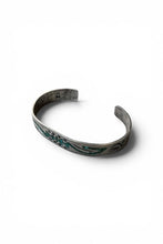 画像をギャラリービューアに読み込む, SILVER BANGLE CHIP INLAY W/TURQUOIS / SILVER [SIZE: ONE SIZE USED]
