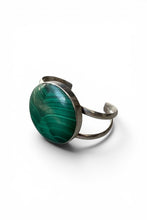 画像をギャラリービューアに読み込む, MADE IN MEXICO 925 SILVER BANGLE W/MALACHITE / SILVER [SIZE: ONE SIZE USED]
