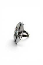 画像をギャラリービューアに読み込む, 925 SILVER RING W/ZIRCONIA &amp; BRASS / SILVER  [SIZE: 15号相当 USED]
