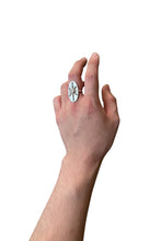 画像をギャラリービューアに読み込む, 925 SILVER RING W/ZIRCONIA &amp; BRASS / SILVER  [SIZE: 15号相当 USED]
