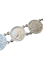画像をギャラリービューアに読み込む, 30'S ENGLAND THREE PENCE SILVER COIN BRACELET / SILVER [SIZE: ONE SIZE USED]
