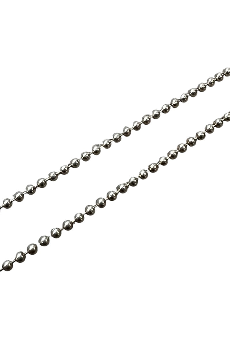 MADE IN ITALY 925 SILVER BALL CHAIN NECKLACE / SILVER [SIZE: ONE SIZE USED]